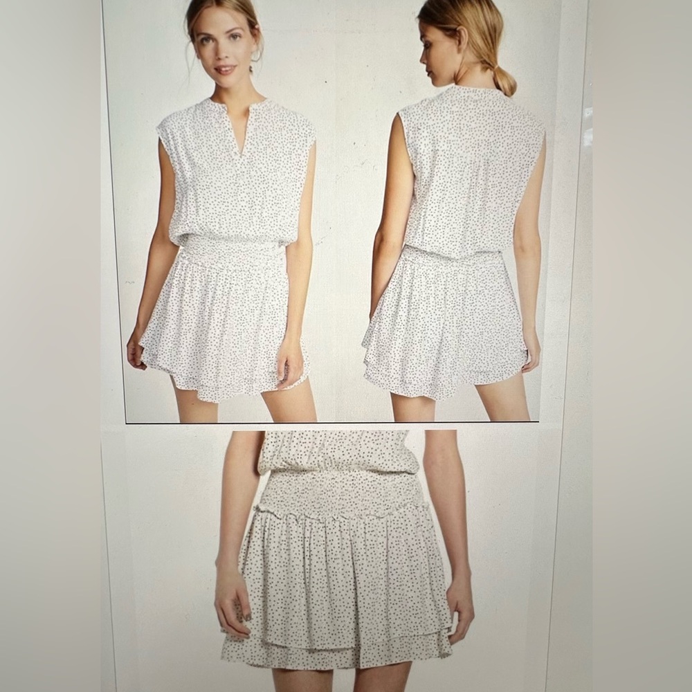 NWT Rails Angelina White Mini with Black mini stars Dress, Size Medium